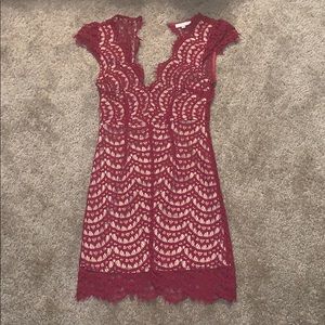 Red lace dress